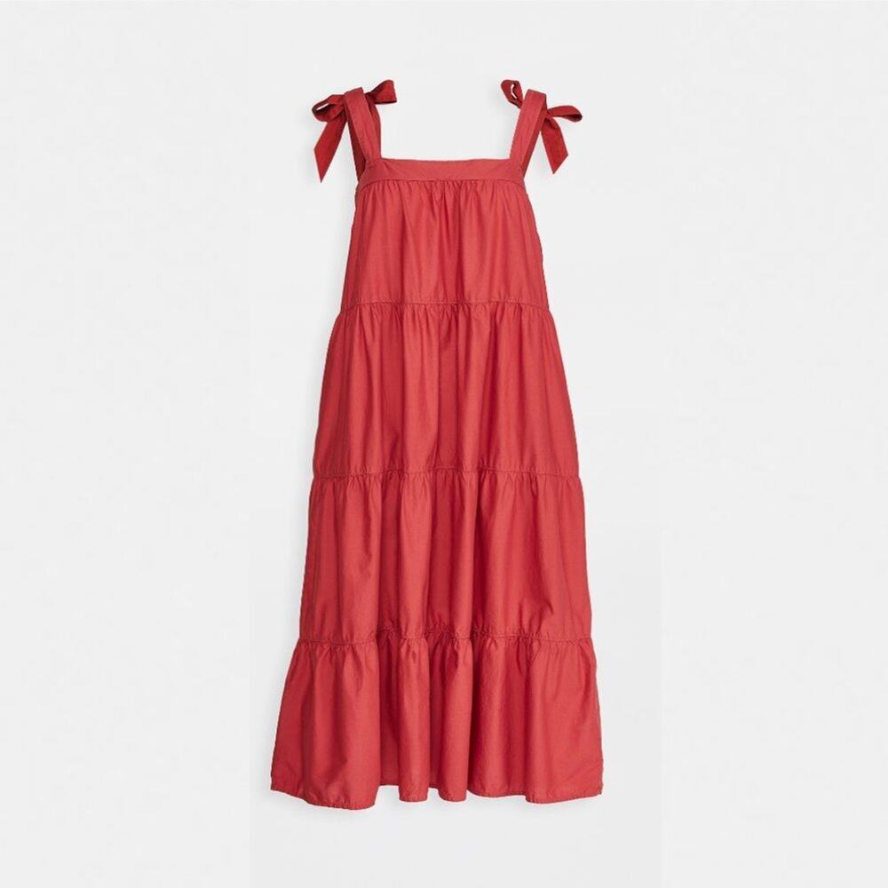 Nation LTD Amelia Tiered Red Midi Dress